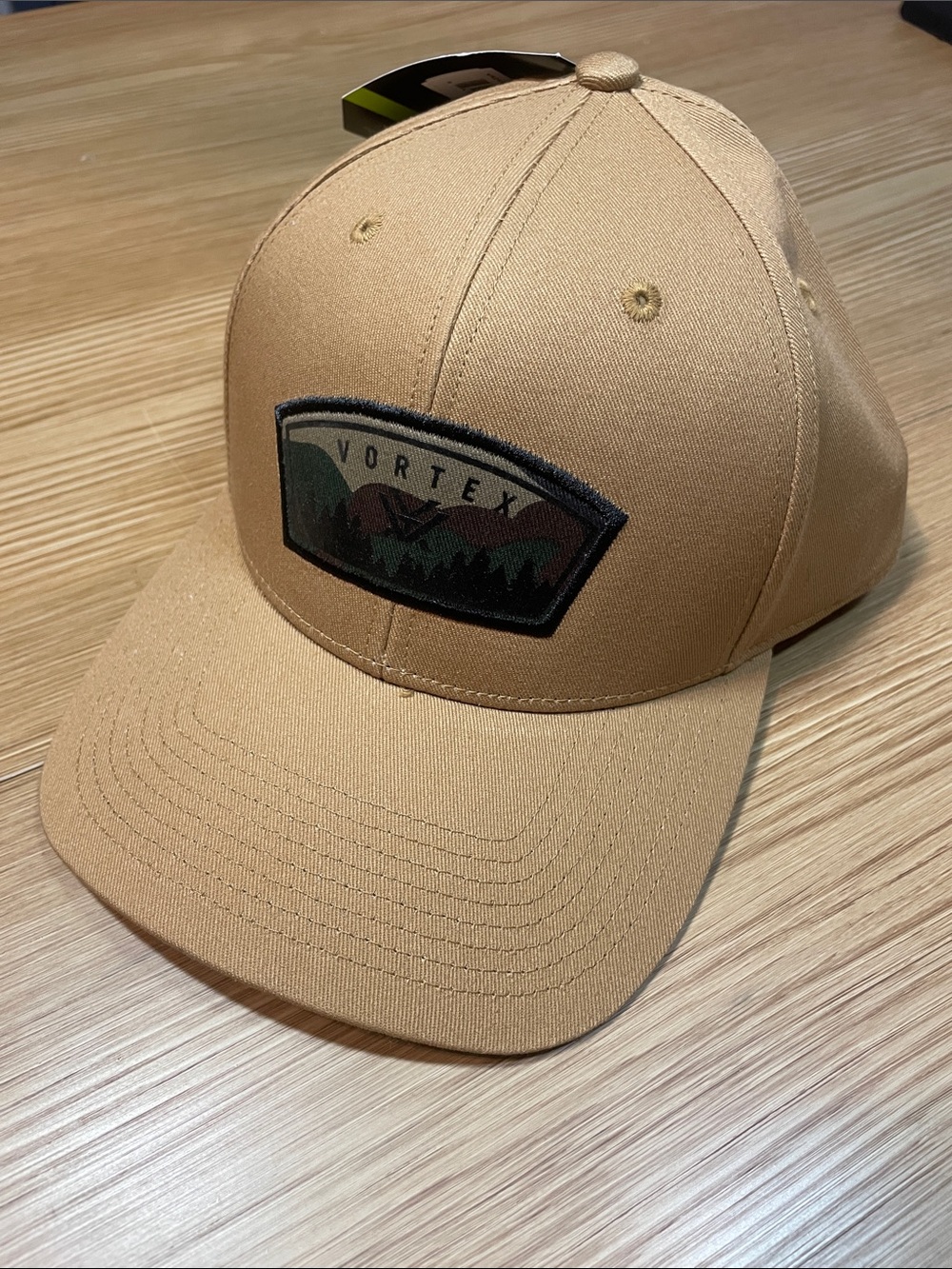 ortex Optics Timber Twitch Sand Bar Cap Tan Camo Patch Snapback Hat NWT
